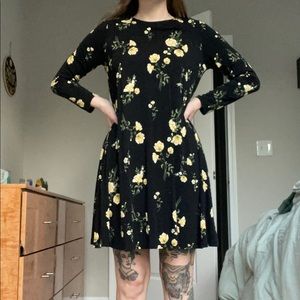 old navy long sleeve floral dress